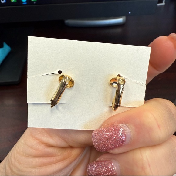 Avon vintage “Sparkle Connection” clip Earrings with white gems NIB 1987 - Picture 4 of 4